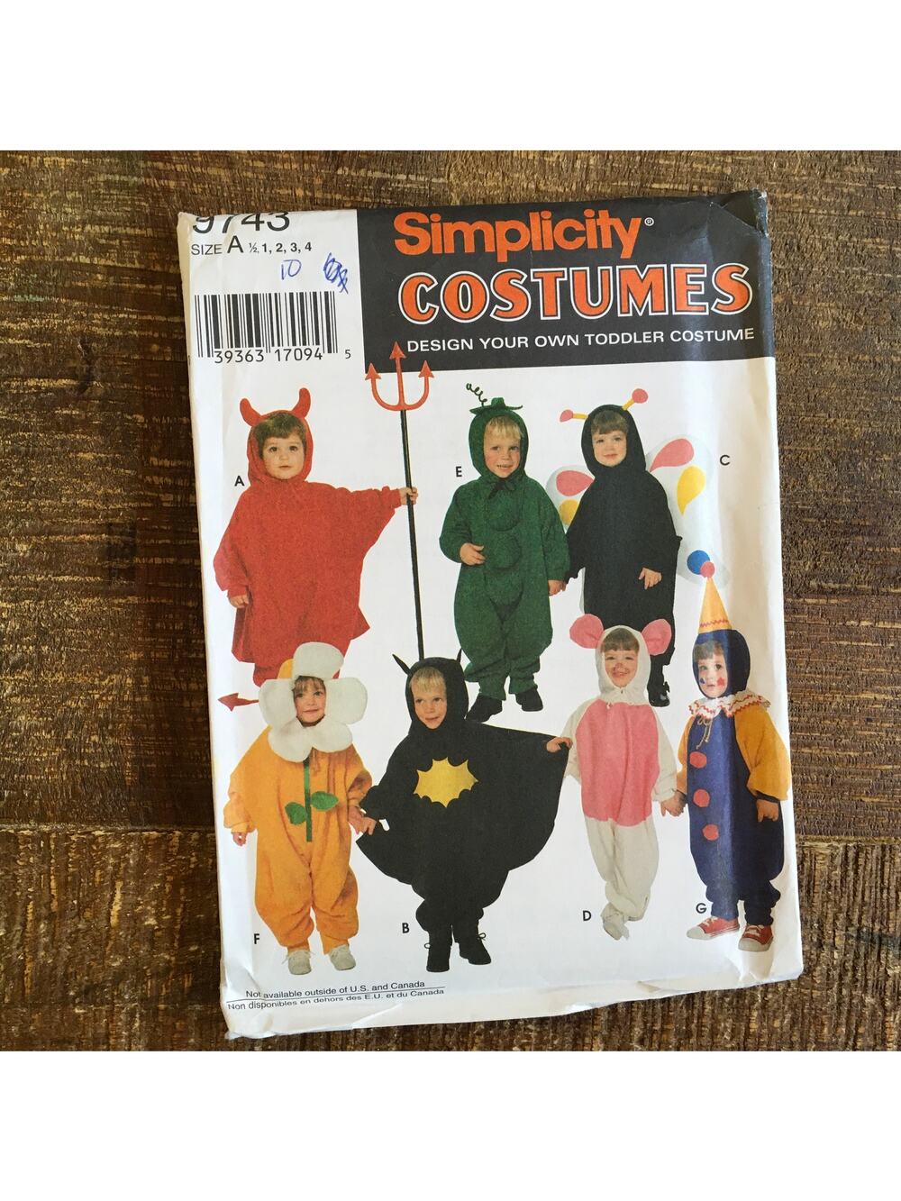 Simplicity Sewing Pattern 9743 Design Your Own Toddler Costume 6 mo- 4T UNCUT